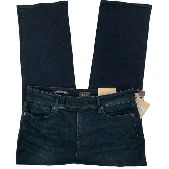 NYDJ Jeans Womens Size 12 Marilyn Straight Leg LiftXTuck Slim Whiskers Denim NEW - Picture 6 of 12